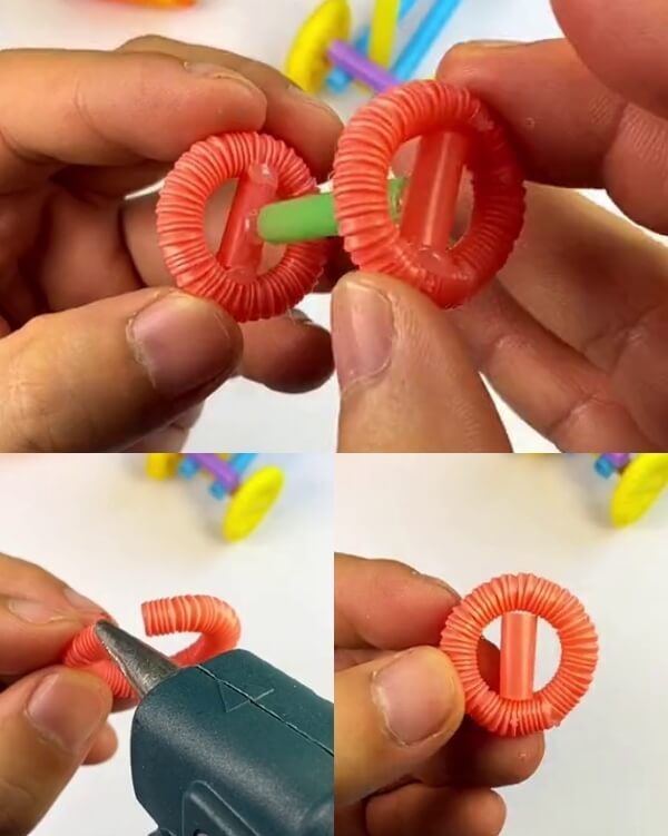 Make Some Wheels- Crafting a scooter for children out of plastic straws instructions included